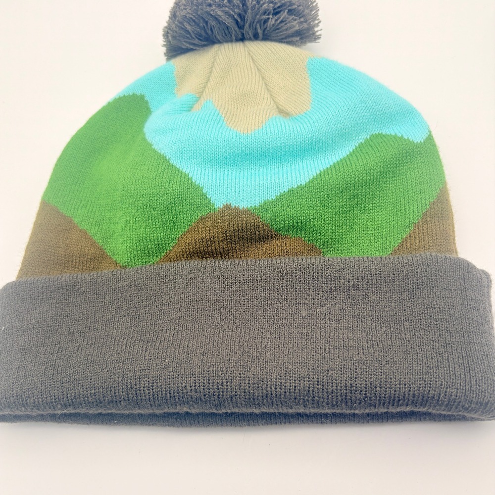 Subaru Mountain Pom Pom Knit Beanie Forester Landscape Hat - Picture 3 of 6